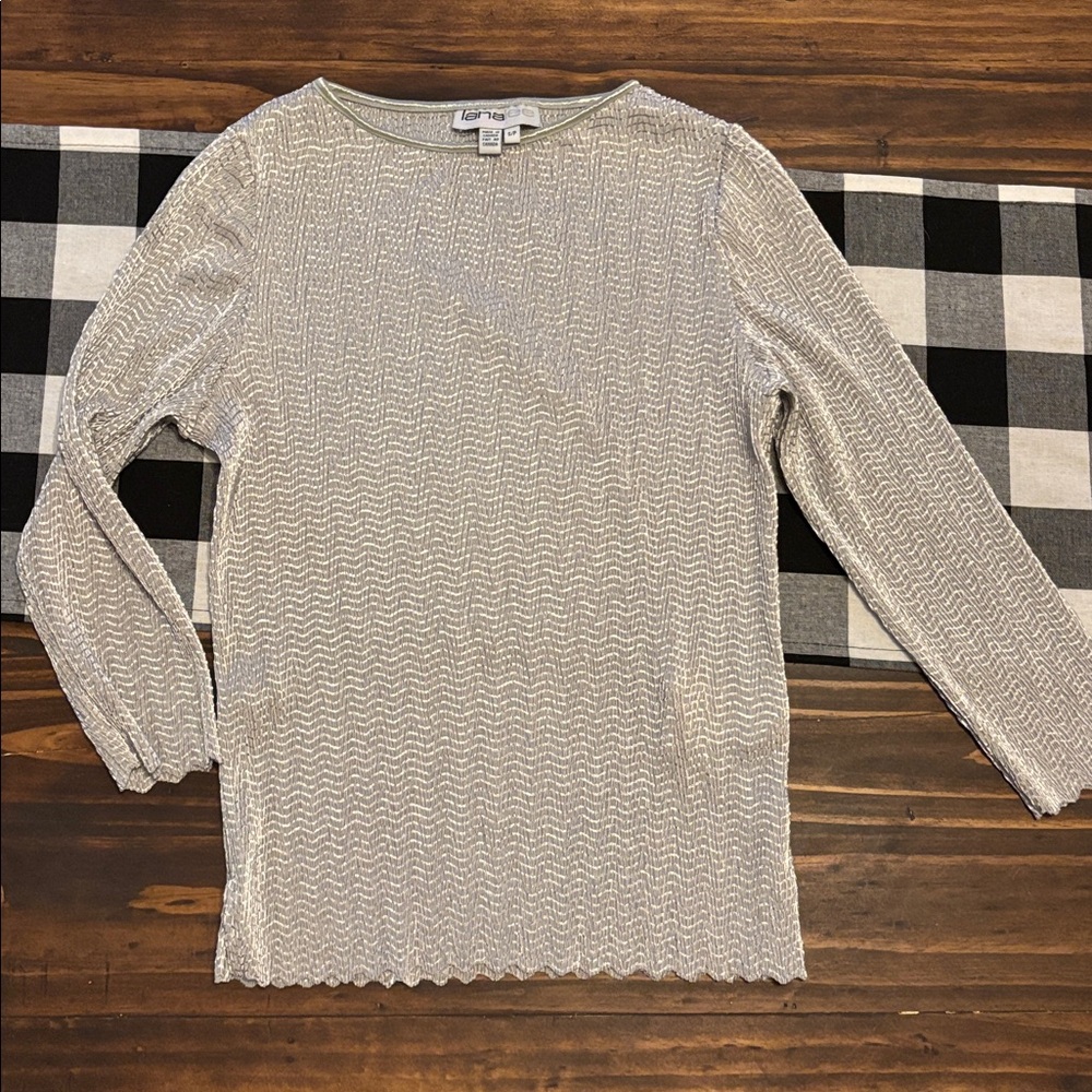 Lanalee vintage silver stretch blouse small